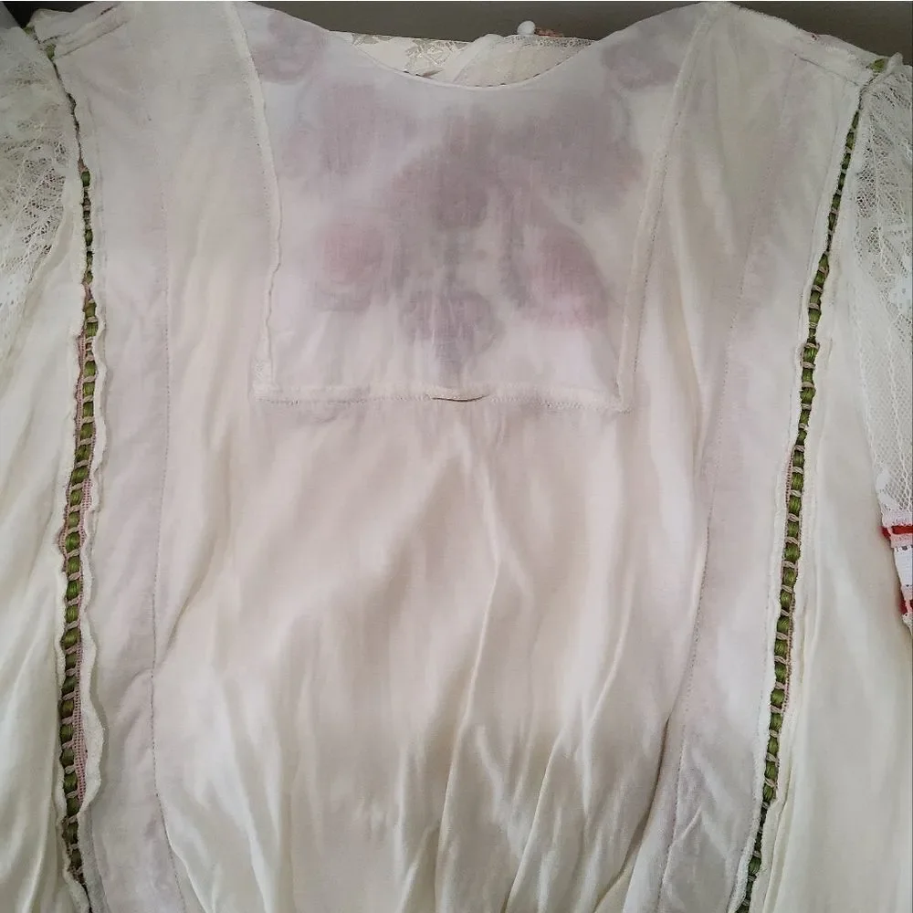 Anthropologie Bl^nk London Tali Lace Top Blouse Size M